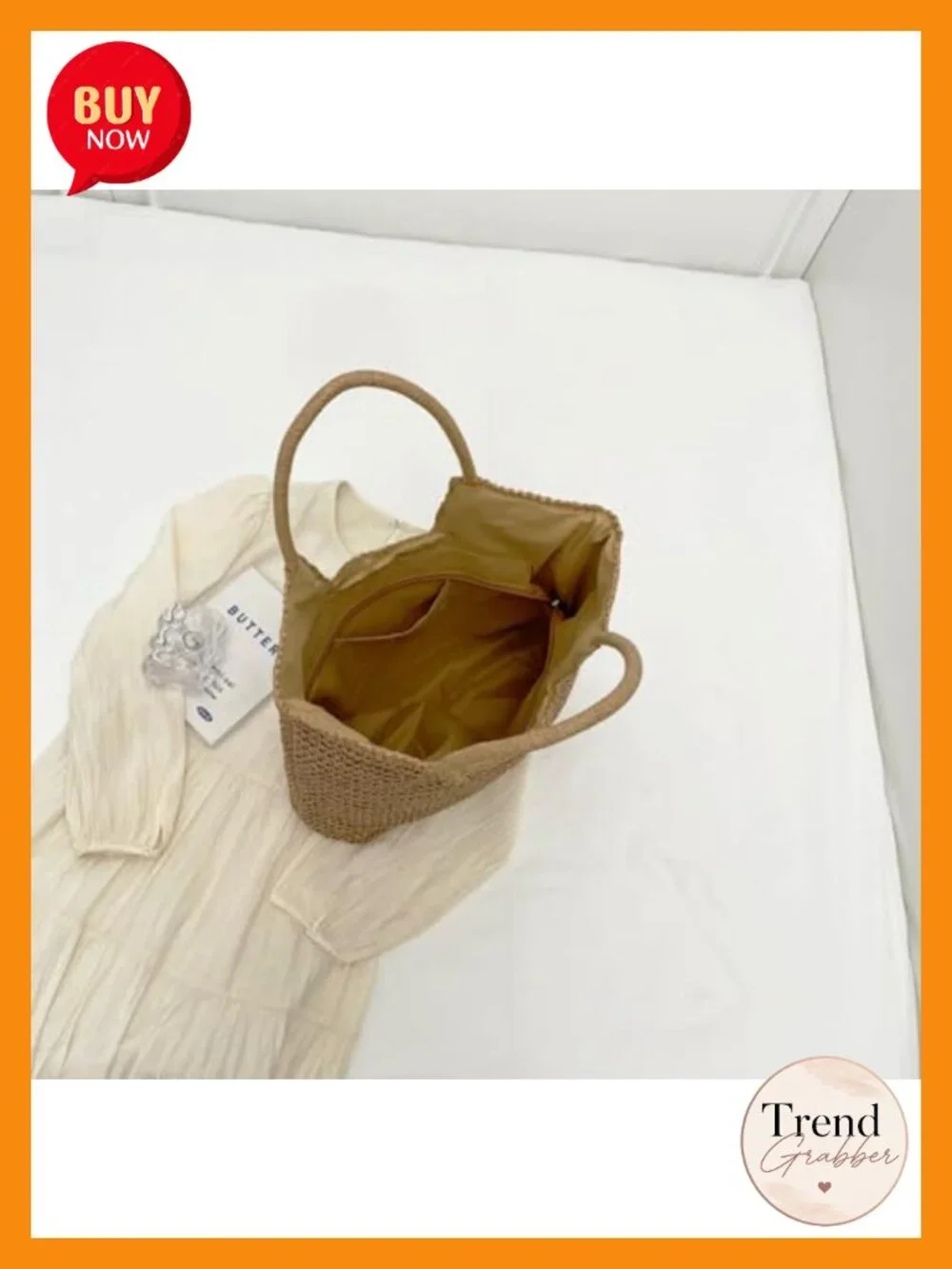 Woven Straw Tote Bag with Zipper Closure - Large Hobo Shoulder Bag for Travel